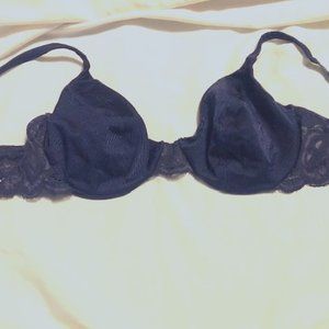 Vintage Natori Navy Blue Bra (Style #34389), Size 36B